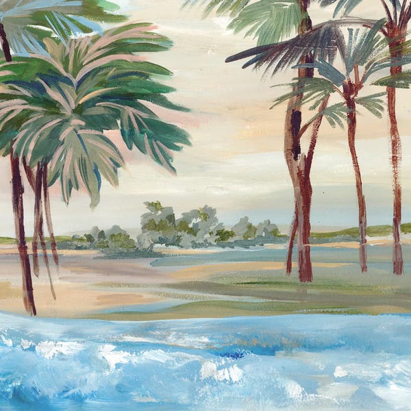 Tropical Shoreline with Palm Trees