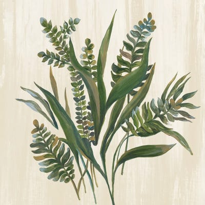 Vibrant Greenery On Neutral Canvas by Lera art print