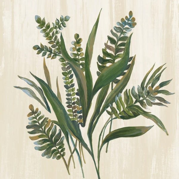 Fine Art Print: Vibrant Greenery On Neutral Canvas by Lera