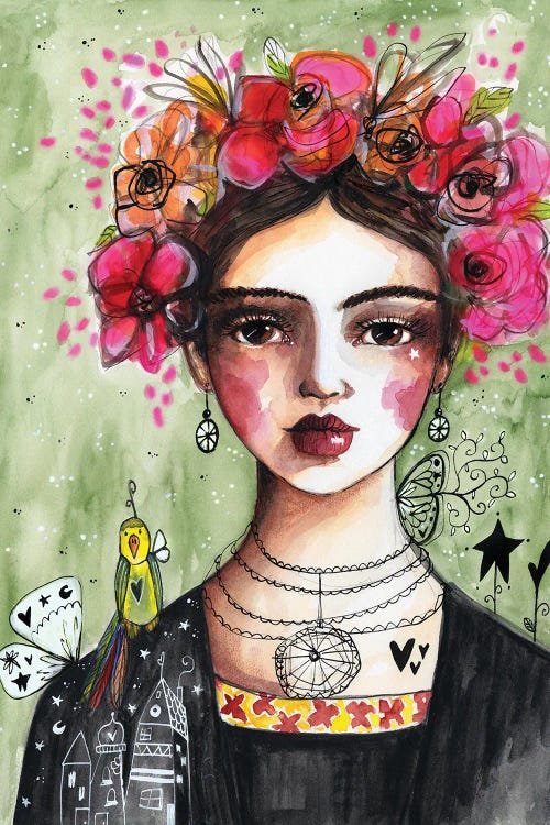 Lady With Flowers by Tamara Laporte wall art
