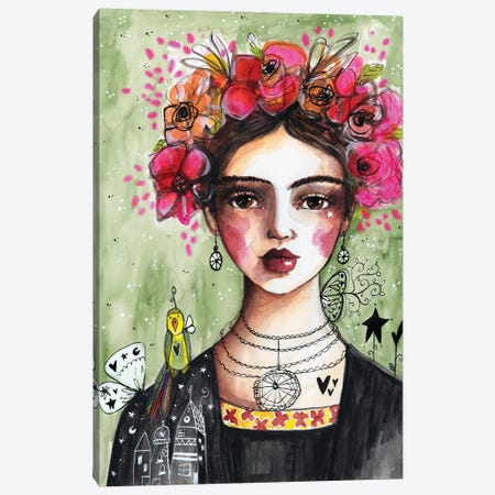 Lady With Flowers Canvas Print #LPR110} by Tamara Laporte Canvas Art