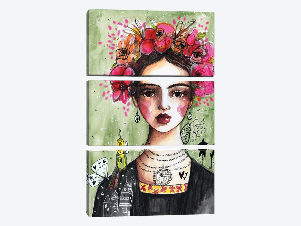 Lady With Flowers by Tamara Laporte 3-piece Canvas Artwork
