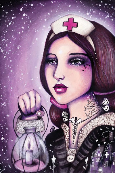 Lady With The Lamp by Tamara Laporte framed canvas print