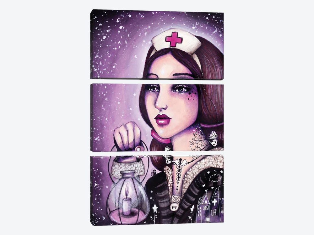 Lady With The Lamp by Tamara Laporte 3-piece Canvas Print