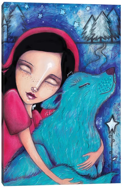 Little Red Riding Hood Wolf Canvas Art Print - Tamara Laporte