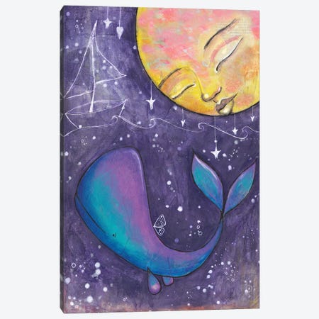 Moon Whale Canvas Print #LPR127} by Tamara Laporte Canvas Artwork