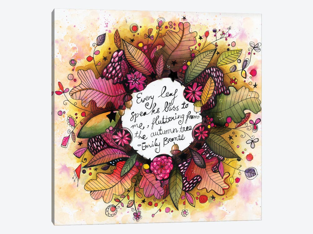 New Autumn Wreath With Quote by Tamara Laporte 1-piece Canvas Wall Art