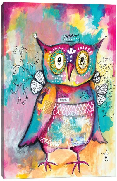 Owl Of Wisdom Canvas Art Print - Tamara Laporte