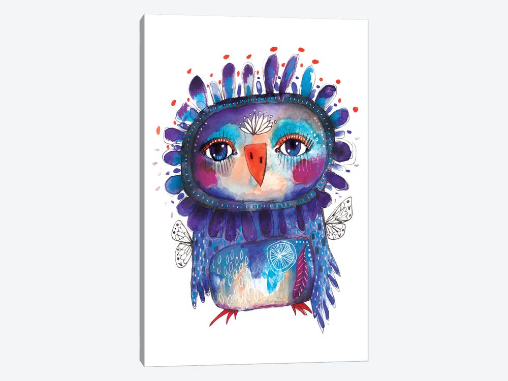 Quirky Bird Blue by Tamara Laporte 1-piece Canvas Art