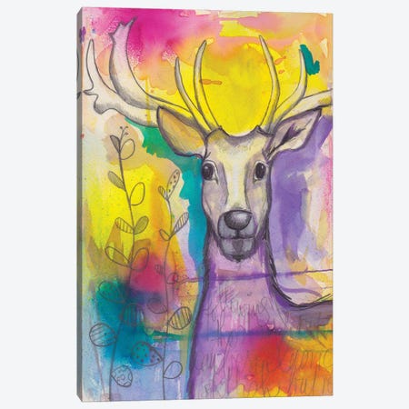 Rainbow Deer Canvas Print #LPR162} by Tamara Laporte Art Print