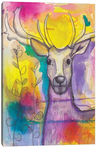 Rainbow Deer Canvas Art Print - Tamara Laporte