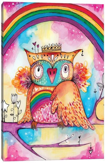 Rainbow Bird Canvas Art Print - Rainbow Art