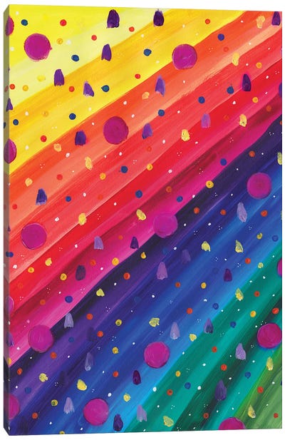 Rainbow Confetti Canvas Art Print - Rainbow Art