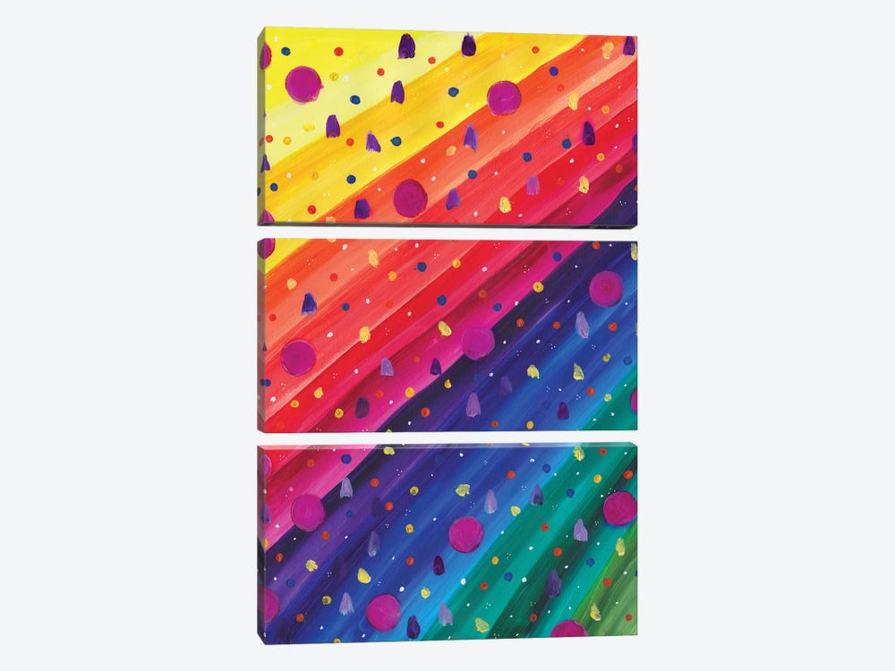 Rainbow Confetti by Tamara Laporte 3-piece Canvas Print