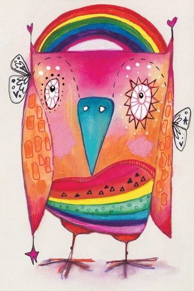 Rainbows: Rainbow Quirky Bird by Tamara Laporte