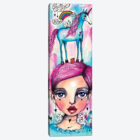 Rainbow Unicorn Girl Canvas Print #LPR167} by Tamara Laporte Canvas Wall Art