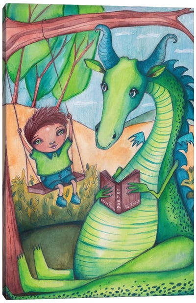 Reluctant Dragon Canvas Art Print - Tamara Laporte