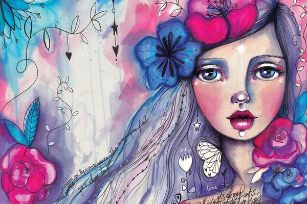 Butterflies and Flowers: She Blooms I by Tamara Laporte