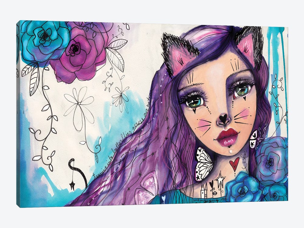 She Blooms VII-Catgirl by Tamara Laporte 1-piece Art Print