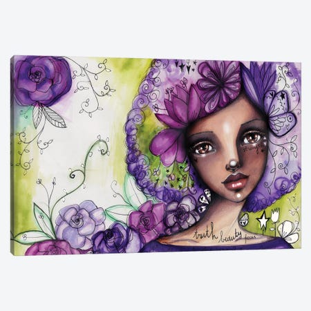 She Blooms -Focus Canvas Print #LPR181} by Tamara Laporte Art Print
