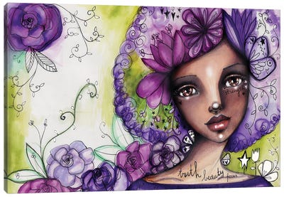 She Blooms -Focus Canvas Art Print - Tamara Laporte