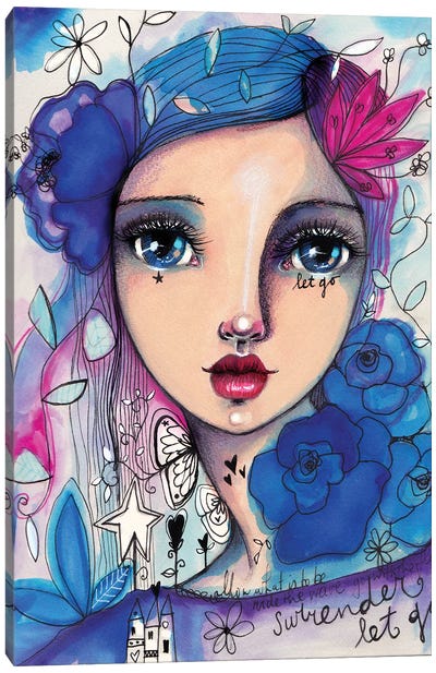 She Blooms -Rose Canvas Art Print - Lotus Art