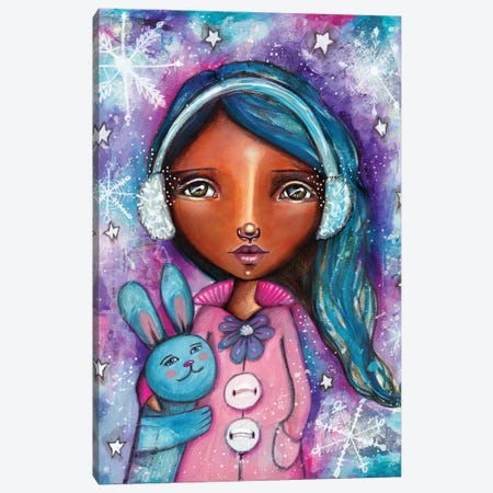 Snow Princess With Bunny Canvas Print #LPR185} by Tamara Laporte Canvas Art