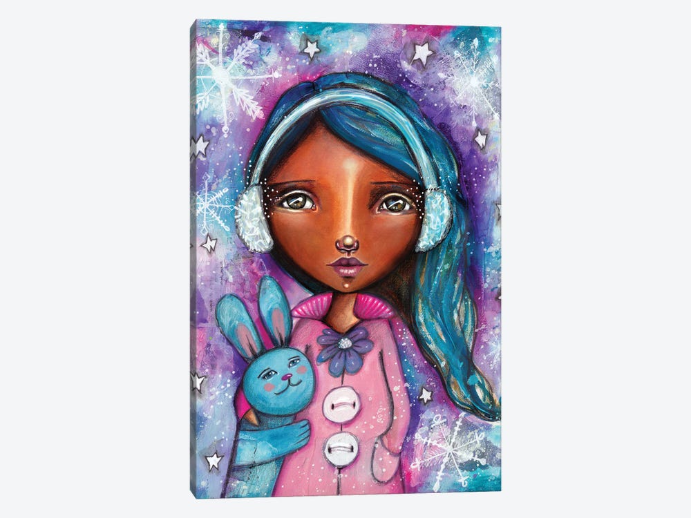 Snow Princess With Bunny by Tamara Laporte 1-piece Canvas Wall Art