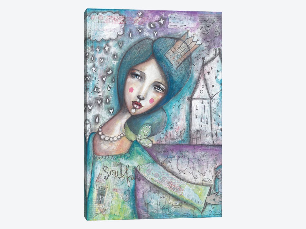 Soulful Princess With Owl by Tamara Laporte 1-piece Canvas Art Print