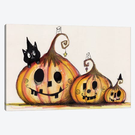 3 Pumpkins Canvas Print #LPR1} by Tamara Laporte Canvas Artwork