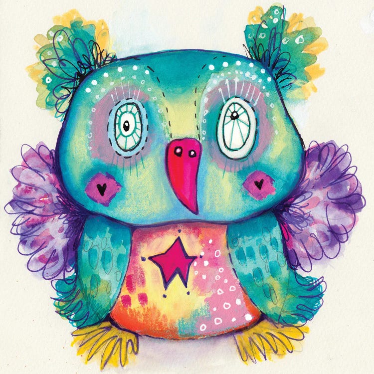 Teddy Bear Quirky Bird by Tamara Laporte wall art