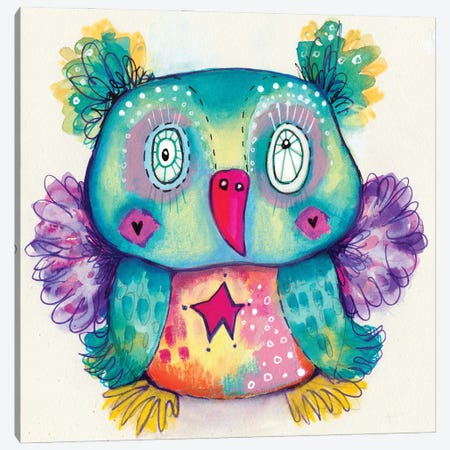 Teddy Bear Quirky Bird Canvas Print #LPR213} by Tamara Laporte Canvas Print