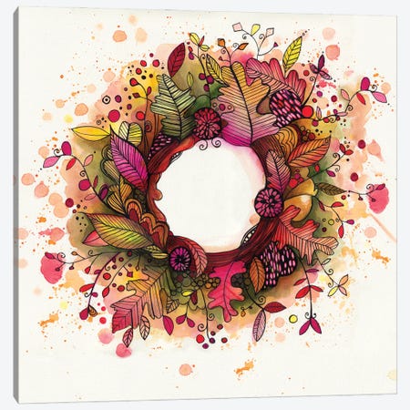 Autumn Wreath Canvas Print #LPR21} by Tamara Laporte Canvas Art Print