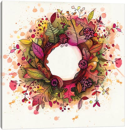 Autumn Wreath Canvas Art Print - Tamara Laporte