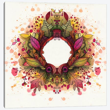 Autumn Wreath Canvas Print #LPR22} by Tamara Laporte Canvas Art Print