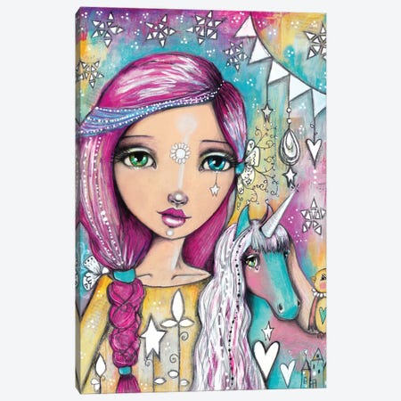 Unicorn Girl Canvas Print #LPR232} by Tamara Laporte Canvas Art Print