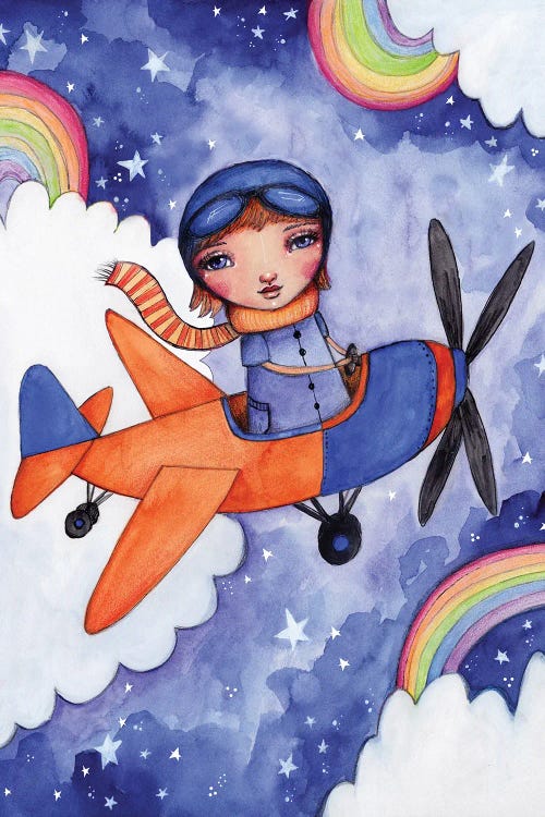 Flight Amongst The Stars & Rainbows by Tamara Laporte wall art