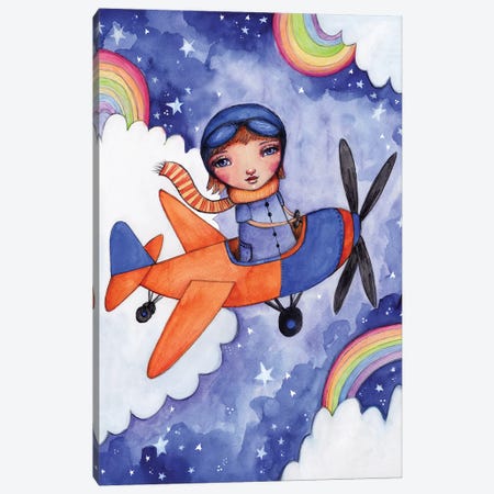 Flight Amongst The Stars & Rainbows Canvas Print #LPR254} by Tamara Laporte Canvas Wall Art