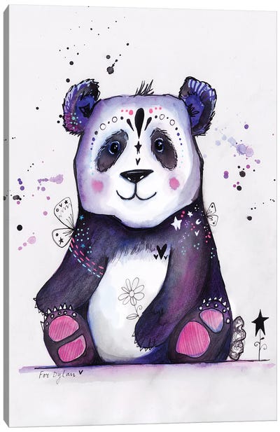 Happy Panda Bear Canvas Art Print - Tamara Laporte