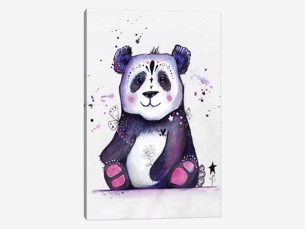Happy Panda Bear by Tamara Laporte 1-piece Canvas Print