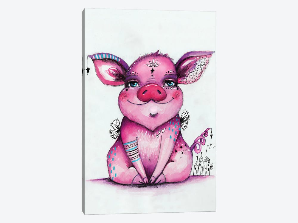 Portrait Of A Pig by Tamara Laporte 1-piece Canvas Wall Art
