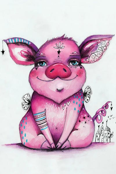 Pigs: Portrait Of A Pig by Tamara Laporte