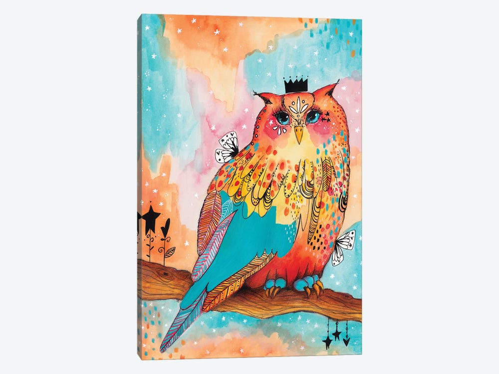 The Happy Owl by Tamara Laporte 1-piece Art Print