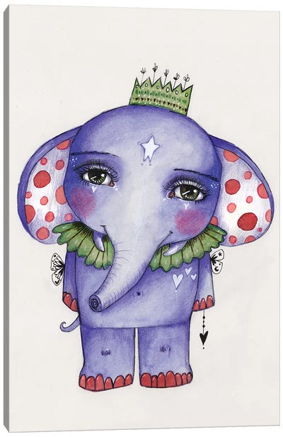 Sweet Elephant Canvas Art Print - Tamara Laporte