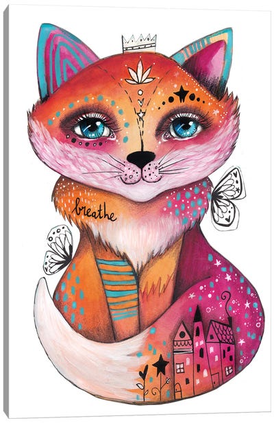 Fox Wisdom Canvas Art Print - Tamara Laporte