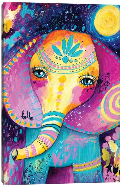 The Elephant And The Dream Canvas Art Print - Tamara Laporte