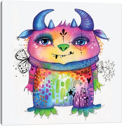 Cute Monster Canvas Art Print - Friendly Mythical Creatures