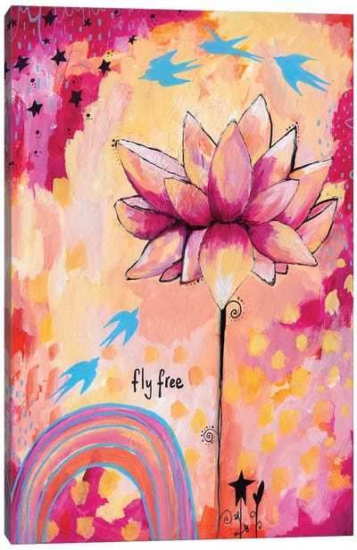 Fly Free Lotus Canvas Art Print - Tamara Laporte
