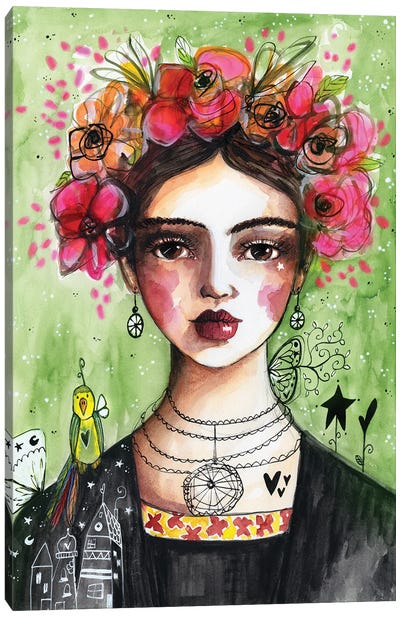 Lady With Flowers X Canvas Art Print - Tamara Laporte