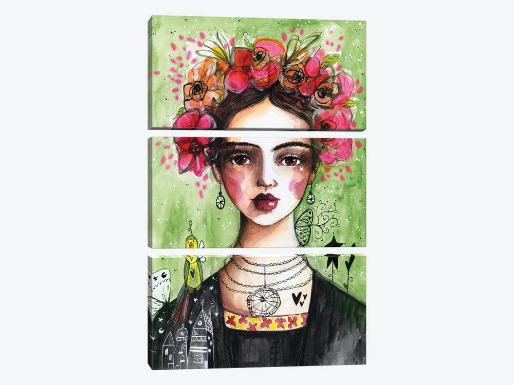 Lady With Flowers X by Tamara Laporte 3-piece Canvas Wall Art